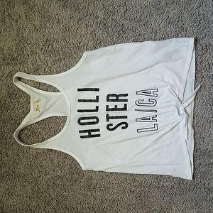 White Hollister Black Glitter Tank Top